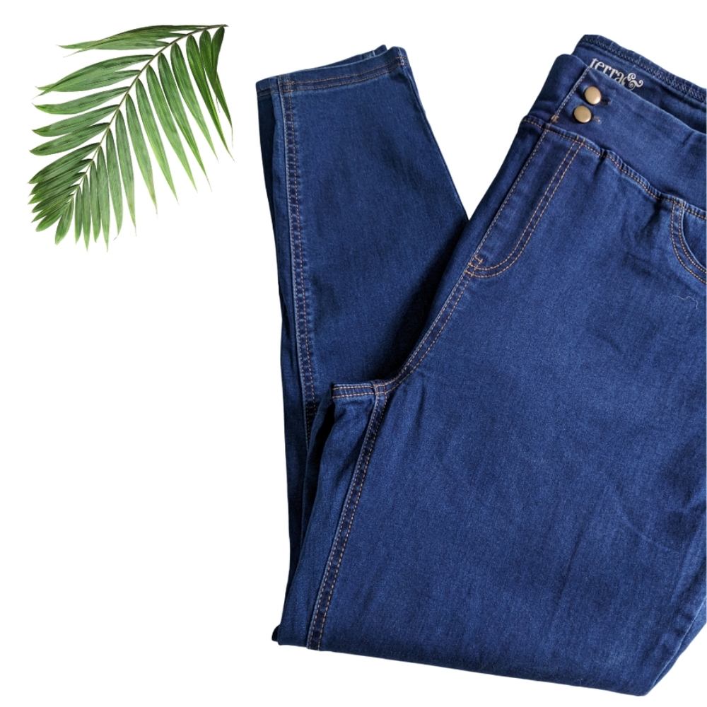 Terra & Sky jeans women's 1x 16w-18w mid rise stretchy